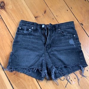 BDG black denim shorts cutoffs girlfriend high rise
